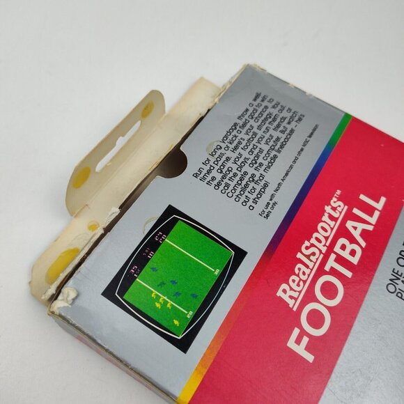 Atari 2600 1987 Vintage Real Sports Football Complete CIB Manual DAMAGED Box - Picture 12 of 14